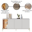 Ver imagem 5 de Buffet Aparador com Led 4 Portas 173 Cm Sena Pes Metal Off White Matte Freijo Clb