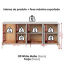 Ver imagem 4 de Buffet Aparador com Led 4 Portas 173 Cm Sena Pes Metal Off White Matte Freijo Clb