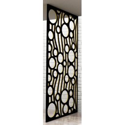 Painel Vazado Divisória Mdf Nairóbi Preto Decore Painéis e Divisórias 0,60x2,70m - 2