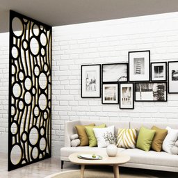 Painel Vazado Divisória Mdf Nairóbi Preto Decore Painéis e Divisórias 0,60x2,70m - 1