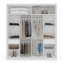 Ver imagem 3 de Guarda-roupa Casal Porto 2 Portas 2 Gavetas com Espelho Branco/creme - Politorno