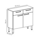 Ver imagem 3 de Balcao com Tampo 2p 2g 91 Cm Nala Freijo Gris Ktp