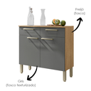 Ver imagem 5 de Balcao com Tampo 2p 2g 91 Cm Nala Freijo Gris Ktp