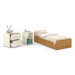 Dormitório Completo Infantil Tutto New 4 Portas, Cômoda e Berço Multifuncional Formare Off White/Fre - 7