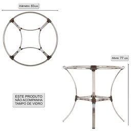 Jogo de careiras em aluminio e fibra sintetica Tóquio 6 unidades com base de mesa em aluminio - 3