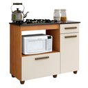 Ver imagem 1 de Balcão para Cooktop 5 Bocas 2 Portas 1 Gaveta Violeta Kaiki Móveis Nature/Off White
