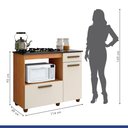 Ver imagem 4 de Balcão para Cooktop 5 Bocas 2 Portas 1 Gaveta Violeta Kaiki Móveis Nature/Off White