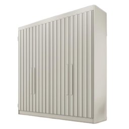 Guarda Roupa 4 Portas Potente com Espelho 100% Mdf Off White - Móveis Europa - 2