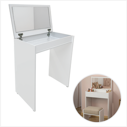 Escrivaninha Suporte Computador Home Office Mesa Penteadeira Aparador Organiza Decora Gaveta Quarto - 7