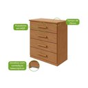 Ver imagem 6 de Comoda Baiao 4 Gavetas - Lp - Rei de Casa Amendoa Clean