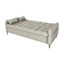 Ver imagem 3 de Sofá Cama Reclinável com Almofadas 3 Lugares 200cm Pillar Linho Cinza Matrix
