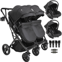 Ver imagem 1 de Carrinho Kiddo para Gemeos 2 Bebe Conforto Colinho Vox Ii Preto