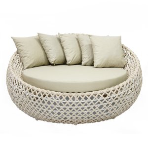 Sofa Chaise Concha Redonda Corda Náutica Varanda Piscina