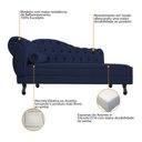 Ver imagem 6 de Kit Diva Recamier Juliana 160cm Lado Direito e 01 Poltrona Classic Suede Azul Marinho - Amarena