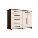 Ver imagem 1 de Cômoda 6 Gavetas 2 Portas Gran Luxo Rovere e Off White