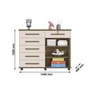 Ver imagem 4 de Cômoda 6 Gavetas 2 Portas Gran Luxo Rovere e Off White