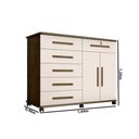 Ver imagem 2 de Cômoda 6 Gavetas 2 Portas Gran Luxo Rovere e Off White