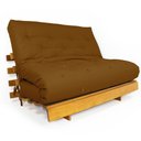 Ver imagem 1 de Sofá Cama Casal Futon Tokio Caramelo Madeira Maciça Grapia Cor Natural