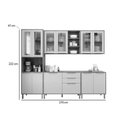 Ver imagem 2 de Cozinha Completa Brilhante 5 Peças (2aéreos+2balcões+1paneleiro) C5p160 Cinamomo/off White - Mgm