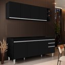 Ver imagem 2 de Armário Nevada e Balcão para Pia 180cm Dallas Preto - Lumil