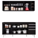 Ver imagem 3 de Armário Nevada e Balcão para Pia 180cm Dallas Preto - Lumil