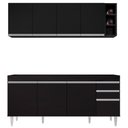 Ver imagem 6 de Armário Nevada e Balcão para Pia 180cm Dallas Preto - Lumil