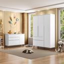 Ver imagem 4 de Quarto de Bebê com Roupeiro e Cômoda Melinda Branco Phoenix Baby