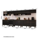 Ver imagem 5 de Armário de Cozinha Completa Atlanta Station com Vidro Carraro Preto Touch