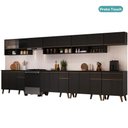 Ver imagem 3 de Armário de Cozinha Completa Atlanta Station com Vidro Carraro Preto Touch