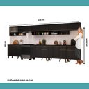 Ver imagem 7 de Armário de Cozinha Completa Atlanta Station com Vidro Carraro Preto Touch