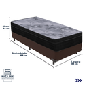 Ver imagem 3 de Cama Box Marrom e Colchão Airtech Pampa Molas Ensacadas Solteiro Ortobom