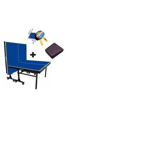 Mesa de Ping Pong Mdf 25mm 1008 Klopf C/ Rodas + Kit Completo 5031 + Capa para Mesa Fechada / Dobrad