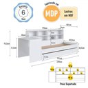 Ver imagem 3 de Cama Solteiro Infanto Juvenil com Escrivaninha para Estudo Estante e Cama Auxiliar Branco - Completa