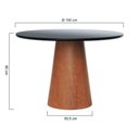 Ver imagem 2 de Mesa de Jantar Tampo em Vidro Base Cone Laminado Cinamomo Amêndoa Tampo 150 Mdf Preto-vidro Preto