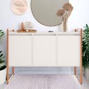 Ver imagem 1 de Buffet 3 Portas Aparador Londres - Branco Cobre Branco Cobre