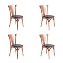 Ver imagem 1 de Kit 4 Cadeiras Paris Luxo Estrutura Aço Cobre Resistente Moderna para Mesa de Jantar - Cobre/Preta