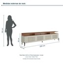 Ver imagem 3 de Rack Bend 220 cm Porta Sextavada Incolar Luna e Cedro com Pé Preto