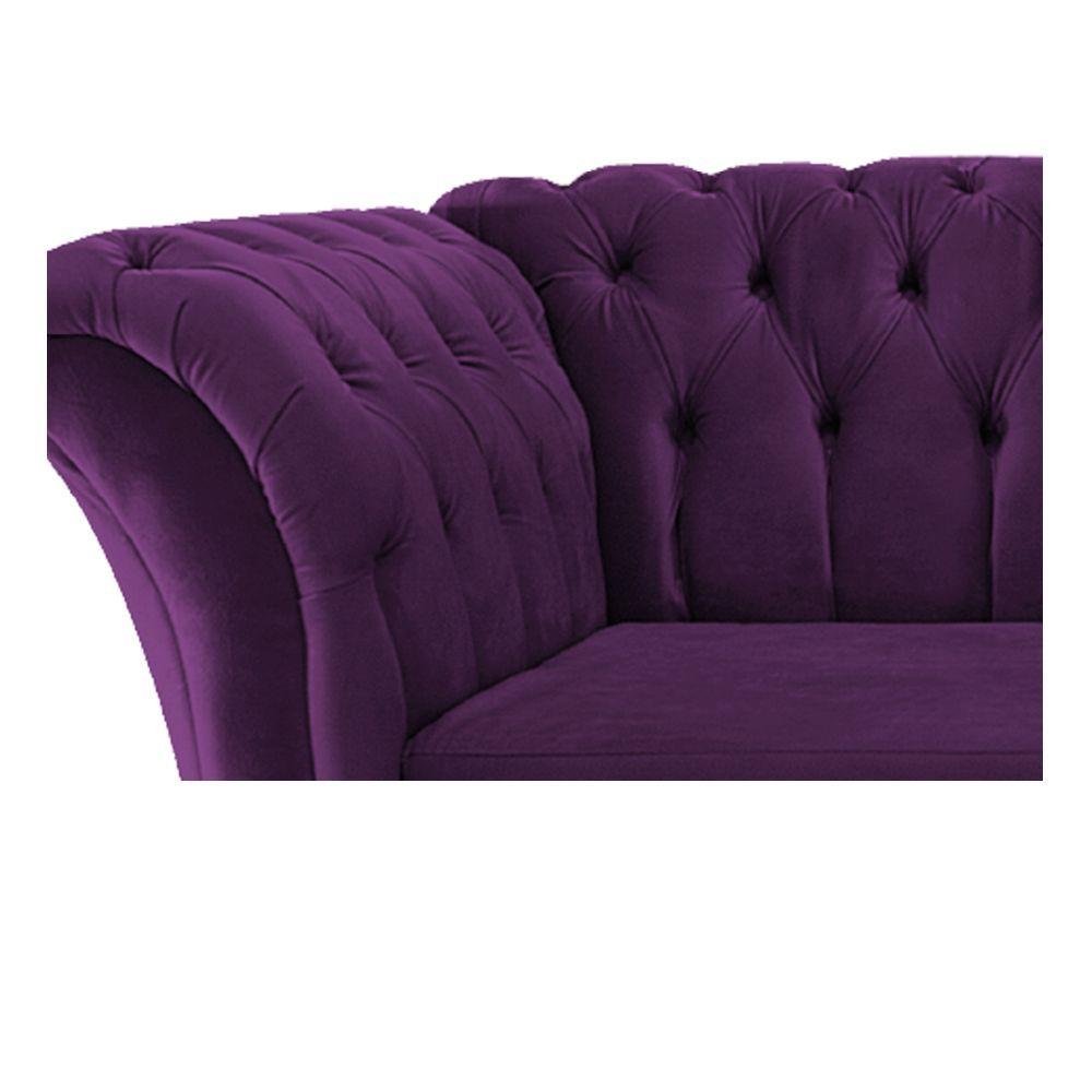 Namoradeira Chesterfield Sofia Suede Roxo - 2