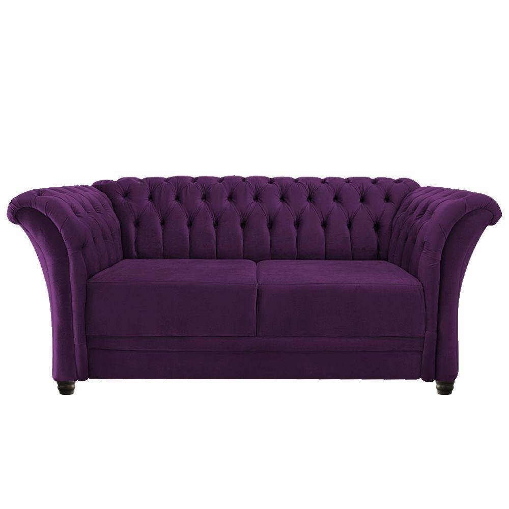 Namoradeira Chesterfield Sofia Suede Roxo - 6