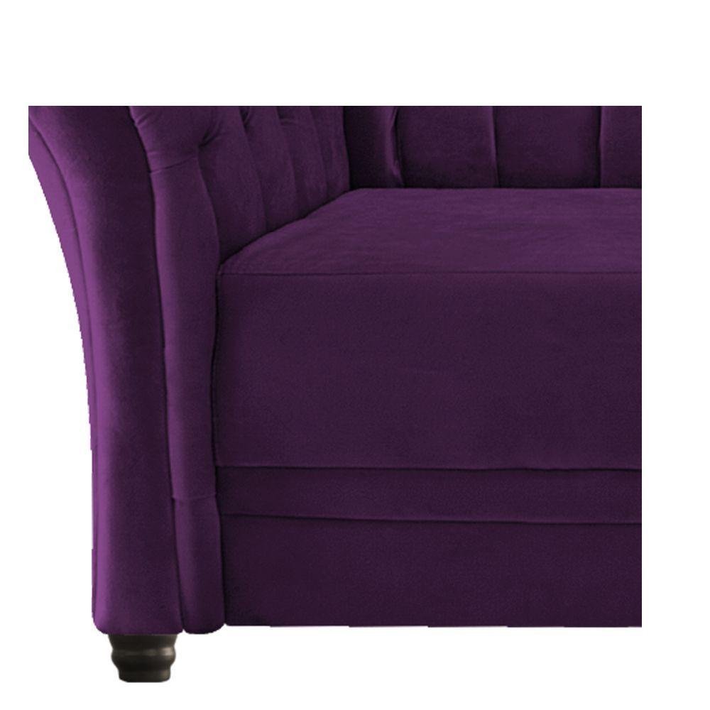 Namoradeira Chesterfield Sofia Suede Roxo - 3