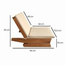 Ver imagem 4 de Kit 2 Espreguiçadeiras Poltronas com Almofada Madeira Maciça Mawi Yescasa Marrom/Bege/Nogueira