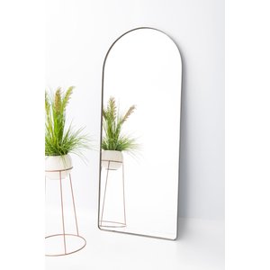 Espelho Grande Base Reta com Moldura Metal Corpo Inteiro 170 X 70 Cm Industrial