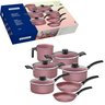 Jogo Panelas 7 Peças Turim Tramontina Antiaderente Alumínio Kit Rosa:rosa - 1