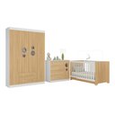 Ver imagem 2 de Quarto de Bebê Completo com Berço Americano 3 em 1 Pirulito Multimóveis Mp4613 Branco/madeirado