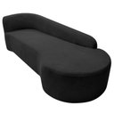 Ver imagem 6 de Recamier Curvo Orgânico 180cm 3 Lugares Lado Direito para Sala de Estar em Linho Paris Preto