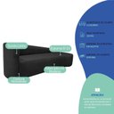 Ver imagem 5 de Recamier Curvo Orgânico 180cm 3 Lugares Lado Direito para Sala de Estar em Linho Paris