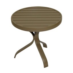 Mesa Lateral Redonda Alumínio Marrom Piscina Jardim 50cm - 2