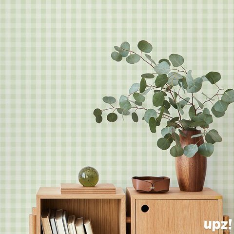 Papel de Parede Xadrez Verde Menta