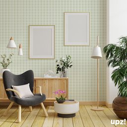Papel de Parede Xadrez Verde Menta - 3