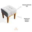 Ver imagem 2 de Kit 2 Puff Decorativo Quarto Sala de Estar Madeira - Apolo Linho Cinza